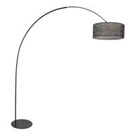 Steinhauer VloerlampCurve zwart met zwart transparante kap Ø 50cm - 4265ZW