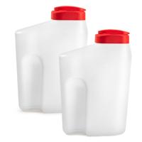 Grote Sapkan/Schenkkan karaf met dispenser deksel - 2x - 2.5 liter/2500 ml - wit - kunststof