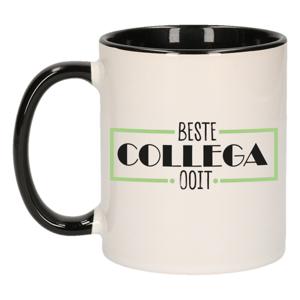 Cadeau mok voor collega - beste collega ooit - groen/zwart - keramiek - 300 ml