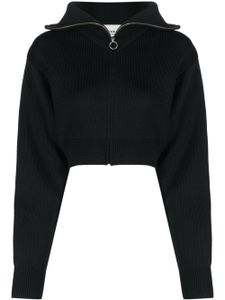 MARANT ÉTOILE pull court en maille intarsia à logo - Noir