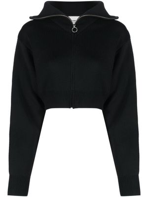 MARANT ÉTOILE pull court en maille intarsia à logo - Noir
