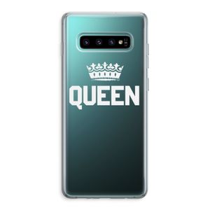 Queen zwart: Samsung Galaxy S10 Plus Transparant Hoesje