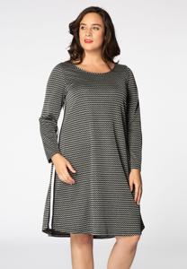 Yoek Dress Aline zigzag | Zilver | Maat 50/52