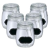 Weckpot/inmaakpot - 10x - 750 ml - glas - met beugelsluiting - incl. etiketten