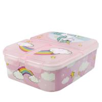 Lunchtrommel met Bestekvak Stor Unicorn Rainbow (6,7 x 16,5 x 19,5 cm)