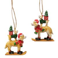 Boltze Home kersthanger hond 6x2x8,5cm