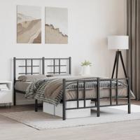 Bedframe met hoofd- en voeteneinde metaal zwart 120x190 cm