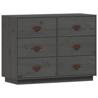 The Living Store Houten Dressoir - Massief Grenenhout - 100 x 40 x 75 cm - Grijs - thumbnail