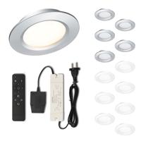Set LED-inbouwspot met afstandsbediening Modena zilver 3W dimbaar 1-12 stuks