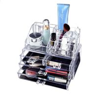 Make-up organizer/opberger/houder transparant met afneembare lades 24 cm   -