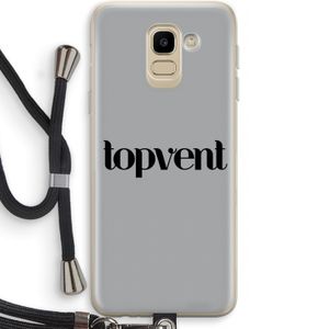 Topvent Grijs Zwart: Samsung Galaxy J6 (2018) Transparant Hoesje met koord