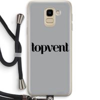 Topvent Grijs Zwart: Samsung Galaxy J6 (2018) Transparant Hoesje met koord
