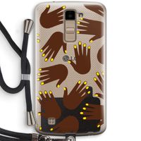 Hands dark: LG K10 (2016) Transparant Hoesje met koord