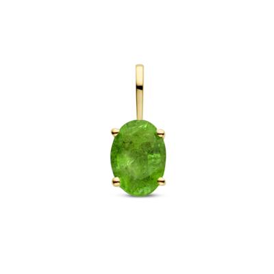 14k Geelgouden Hanger Geboortesteen Smaragd Mei 12.5mm