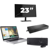 Acer Aspire A315-44P - AMD Ryzen 7 5700U - 15 inch - 16GB RAM - 256GB SSD - Windows 11 Home + 1x 23 inch Monitor