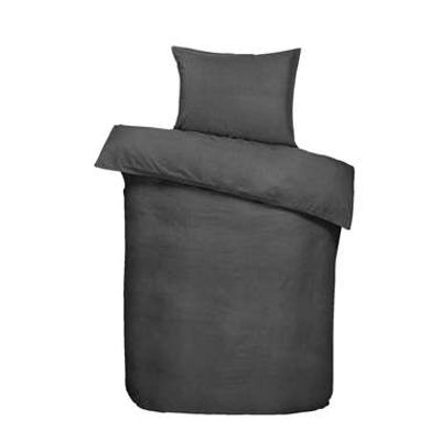 Dekbedovertrek Dean effen - antraciet - 140x200 cm