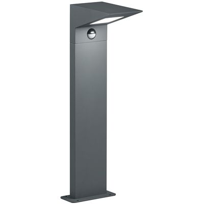LED Tuinverlichting met Bewegingssensor - Vloerlamp - Trion Nilsona - 8W - Warm Wit 3000K - Rechthoek - Mat Antraciet - Aluminium