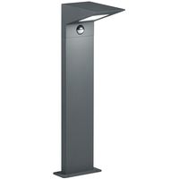 LED Tuinverlichting met Bewegingssensor - Vloerlamp - Trion Nilsona - 8W - Warm Wit 3000K - Rechthoek - Mat Antraciet - Aluminium