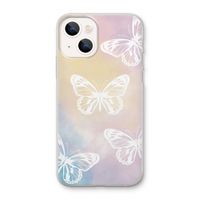 White butterfly: iPhone 13 mini Transparant Hoesje