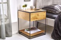 industrieele bijzettafel SCORPION 40cm wild eiken nachtkastje met lade - 39709