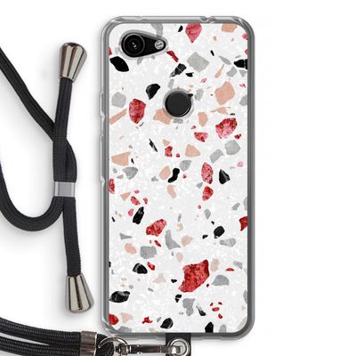 Terrazzo N°12: Pixel 3a Transparant Hoesje met koord