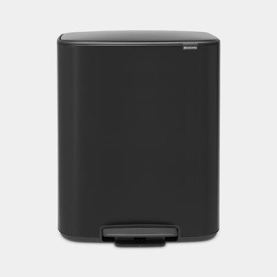Brabantia Bo Pedaalemmer - 2x30 liter - 2 kunststof binnenemmers - matt black 211508