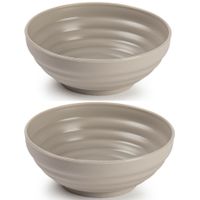 Set van 4x kommetjes/schaaltjes - Dessert/ontbijt - Kunststof - D13 cm - Taupe