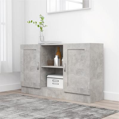 Dressoir 120x30,5x70 cm bewerkt hout betongrijs