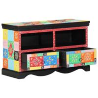 TV-kast met lade Multikleur 80 x 35 x 50 cm Massief mangohout
