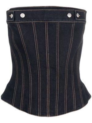 Alexander McQueen corset en jean à fermeture zippée - Bleu