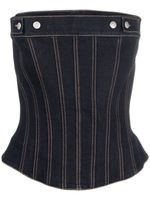 Alexander McQueen corset en jean à fermeture zippée - Bleu - thumbnail