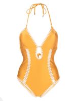 ZIMMERMANN maillot de bain Vacay Keyhole Crochet - Jaune