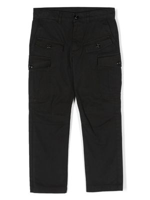 Diesel Kids pantalon cargo à logo brodé - Noir