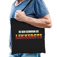 Katoenen tas / shopper zwart Ik ben gewoon de lekkerste heren - thumbnail