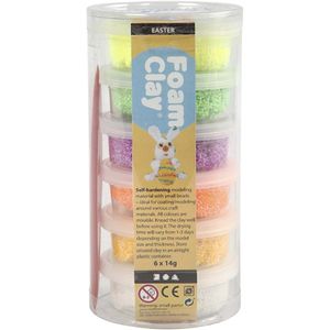 Creativ Company Foam Clay Boetseerklei 14 g Verschillende kleuren 6 stuk(s)