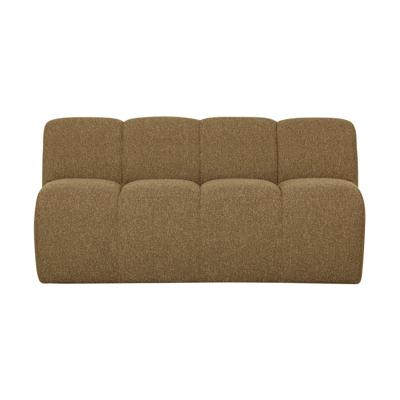 Woood Mojo eetkamerbank 164 cm met rugleuning bouclé Geel/Bruin Melange