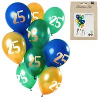 Folat Ballonnen golden emerald cijfer 25 jaar 30 cm set van 12 | 24 stuks