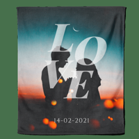 Valentijn Fleecedeken Love met datum - Pillow Buddies