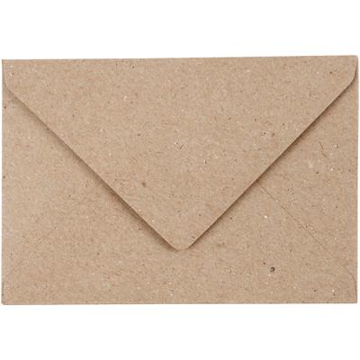 Creativ Company Gerecyclede envelop, afmeting envelop 7,8x11,5 cm, 120 gr, naturel, 50 stuk/ 1 doos