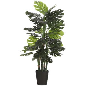 Monstera struik kunstplant staand 140 cm - Grote huis/kantoorplant