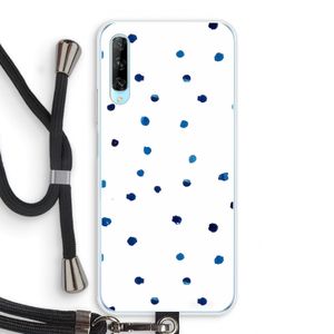 Blauwe stippen: Huawei P Smart Pro Transparant Hoesje met koord