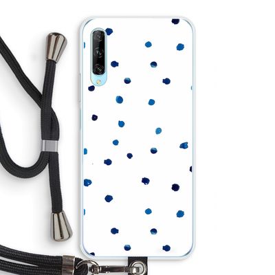 Blauwe stippen: Huawei P Smart Pro Transparant Hoesje met koord