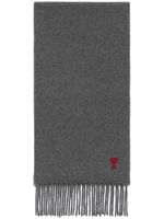 AMI Paris Ami de Coeur monogram-motif wool scarf - Gris - thumbnail