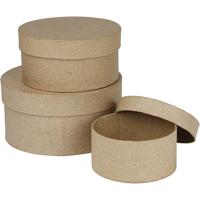 Creativ Company Ronde doosjes papier-maché, 3st.