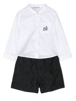 Emporio Armani Kids ensemble short à logo en jacquard - Blanc