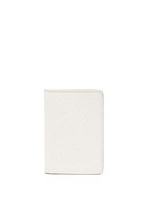 Maison Margiela porte-carte en cuir à détails de coutures - Blanc