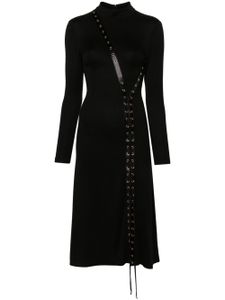 NISSA robe mi-longue à détail de laçage - Noir