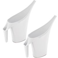 2x Stuks witte bloemen/planten gieters kunststof 2 liter