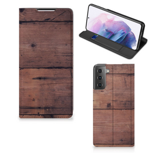 Samsung Galaxy S21 Plus Book Wallet Case Old Wood