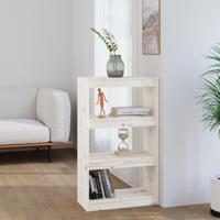 Boekenkast/kamerscherm 60x30x103,5 cm massief grenenhout wit - thumbnail